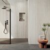 Stone effect ABK Sensi Roma White – view 3 Stone effect porcelain tiles ABK Sensi Roma White, 80x80 cm, 8.5 mm, natural matt, slip-resistant R10 – 3
