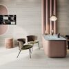 Stone effect porcelain ABK Sensi Roma White – view 5 Stone effect porcelain tiles ABK Sensi Roma White, 80x80 cm, 8.5 mm, natural matt, slip-resistant R10 – 5