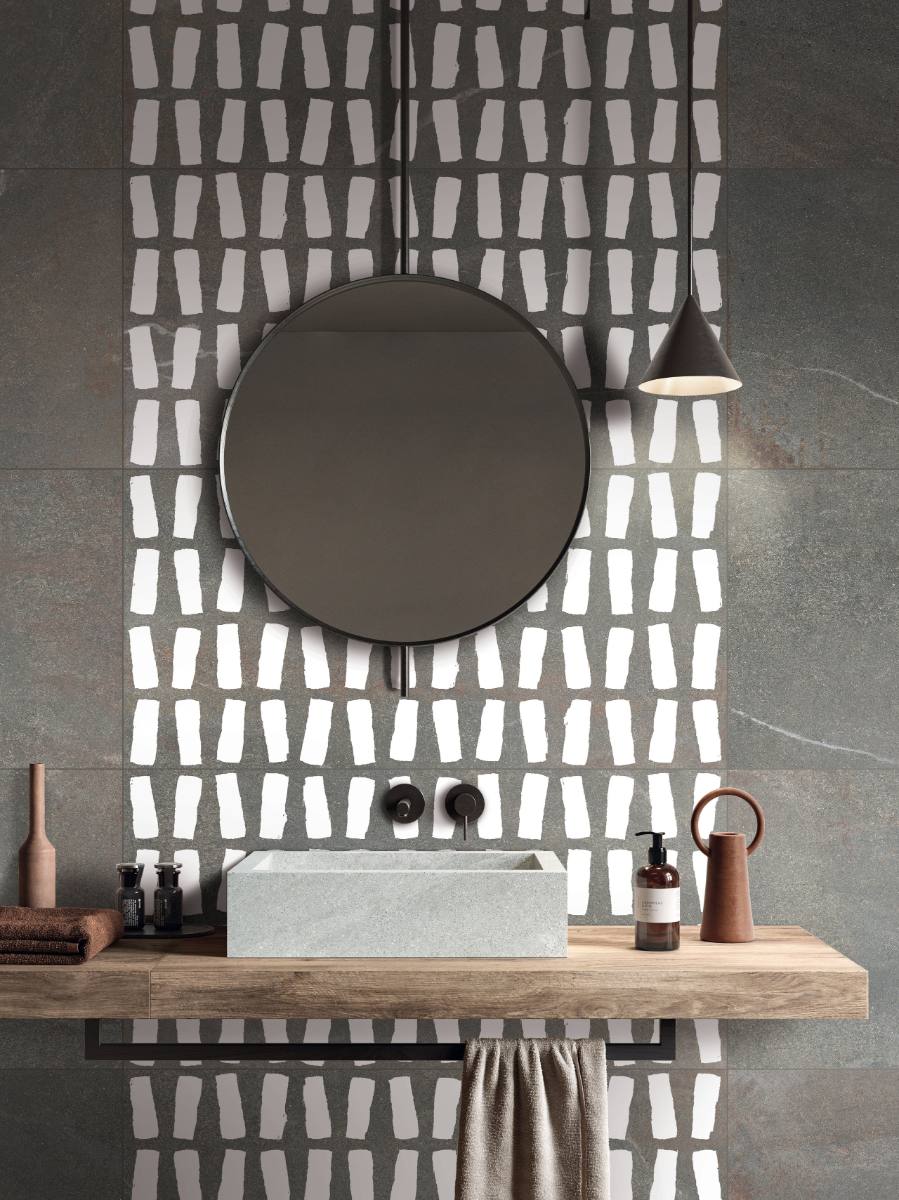 Stone effect decorative porcelain tile ABK Poetry Stone Traces Mud, 60x120 cm, 8.5 mm, matt – 4