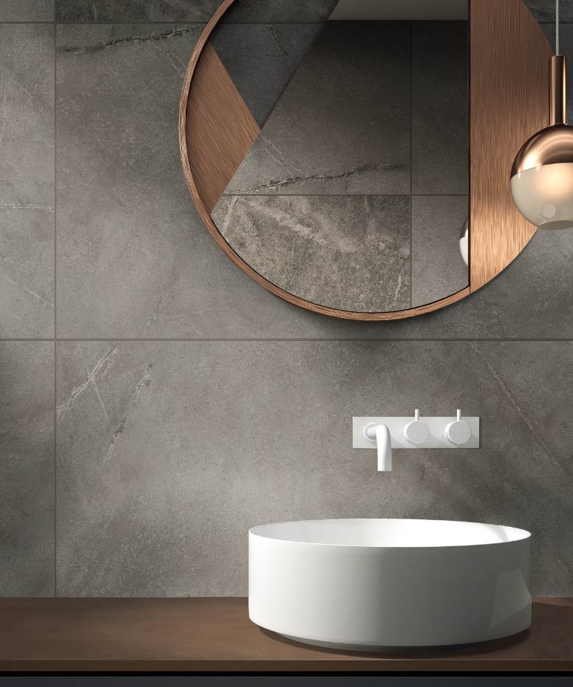 Stone effect porcelain tile ABK Atlantis Taupe, 60x60 cm, 8.5 mm, natural matt, slip-resistant R10 – 3