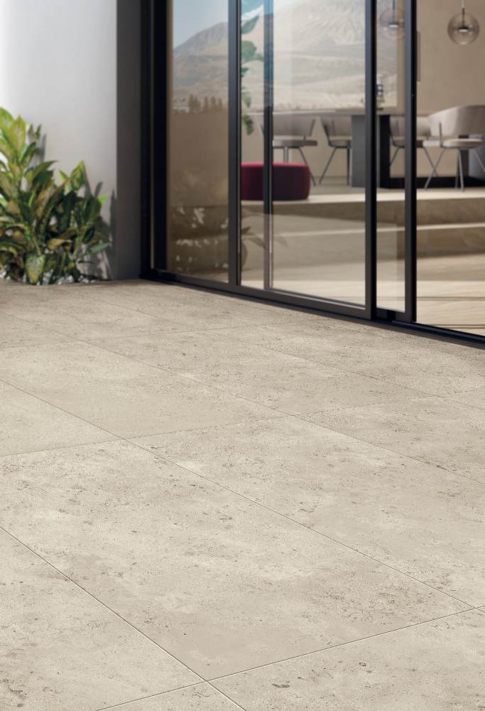 Stone effect outdoor porcelain tile ABK Camargue Ivory, 80x80 cm, 20 mm, outdoor, slip-resistant R11 – 3