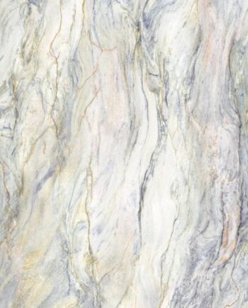 Marble effect large porcelain slab ABK Sensi Nuance Quarzite Fusion, 120x280 cm, 6 mm, soft satin 3D textured (soft 3D)