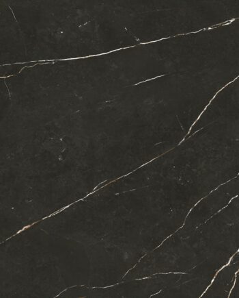 Marble-effect matt porcelain floor tile Tau Elite Black, 60x60 cm, 9 mm, black, R10, rectified
