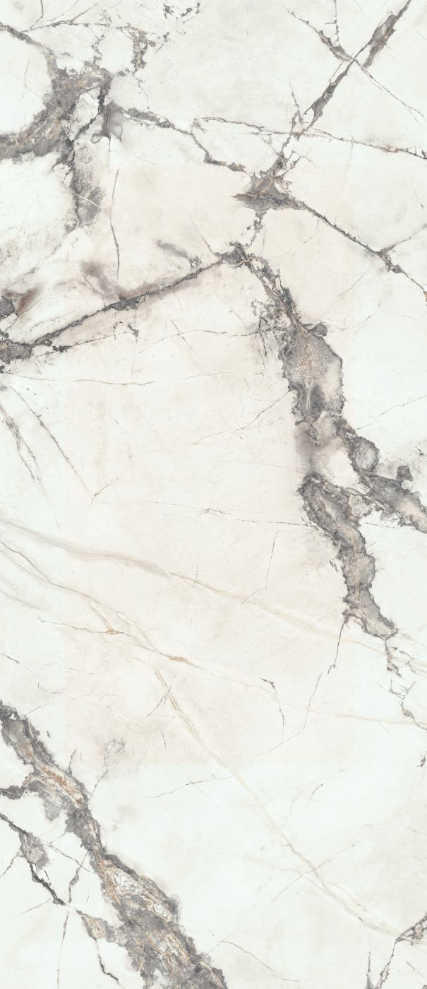 Marble effect porcelain slab ABK Sensi Up Invisible Pearl, 120x280 cm, 6 mm, soft satin