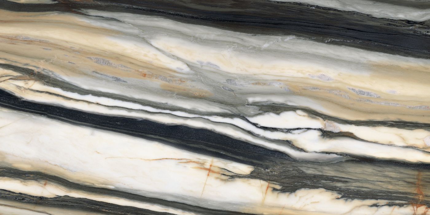 Marble effect porcelain tiles ABK Sensi 900 Oyster Gold, 60x120 cm, 8.5 mm, polished (lux)
