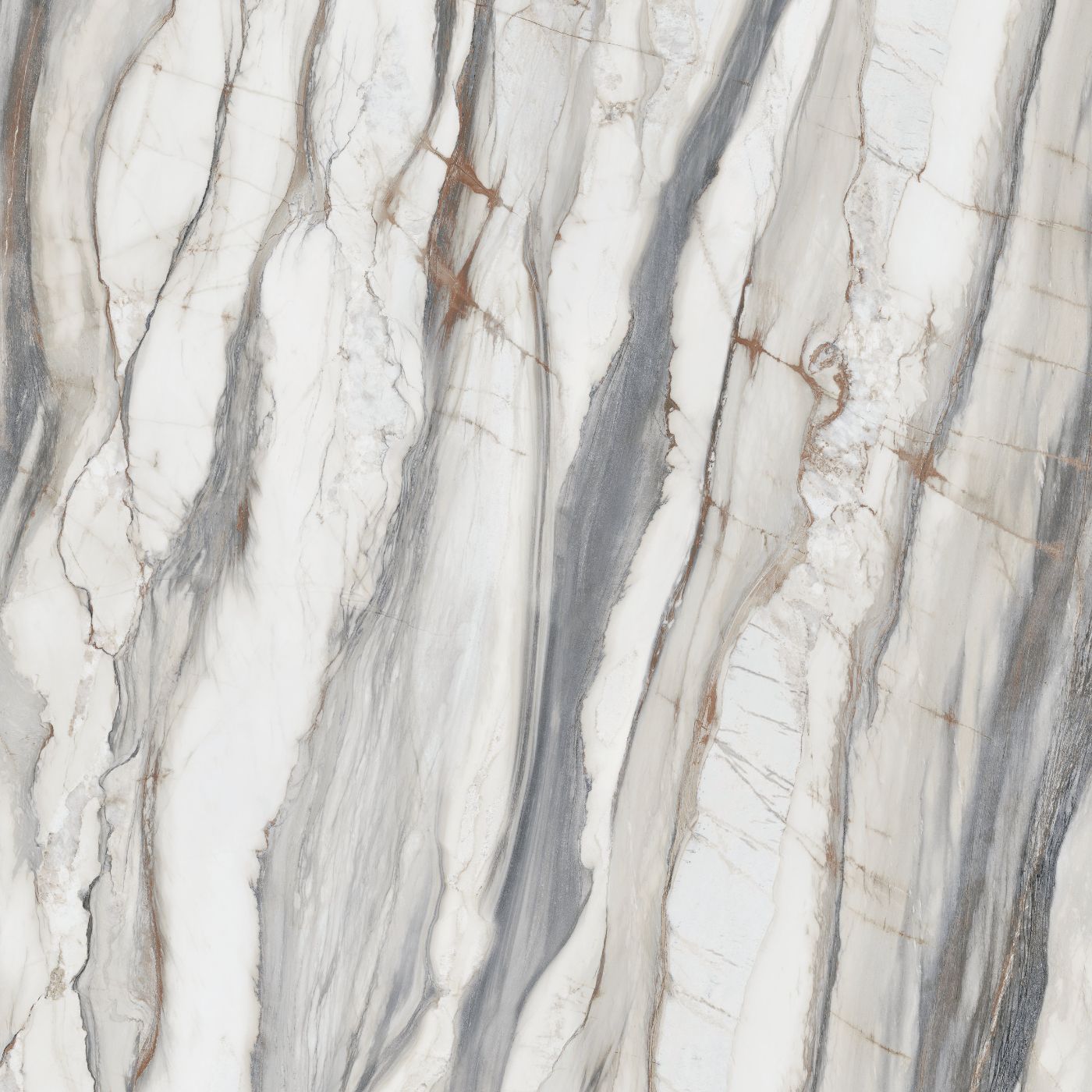 Marble effect porcelain tiles ABK Sensi 900 Oyster White, 120x120 cm, 8.5 mm, polished (lux)