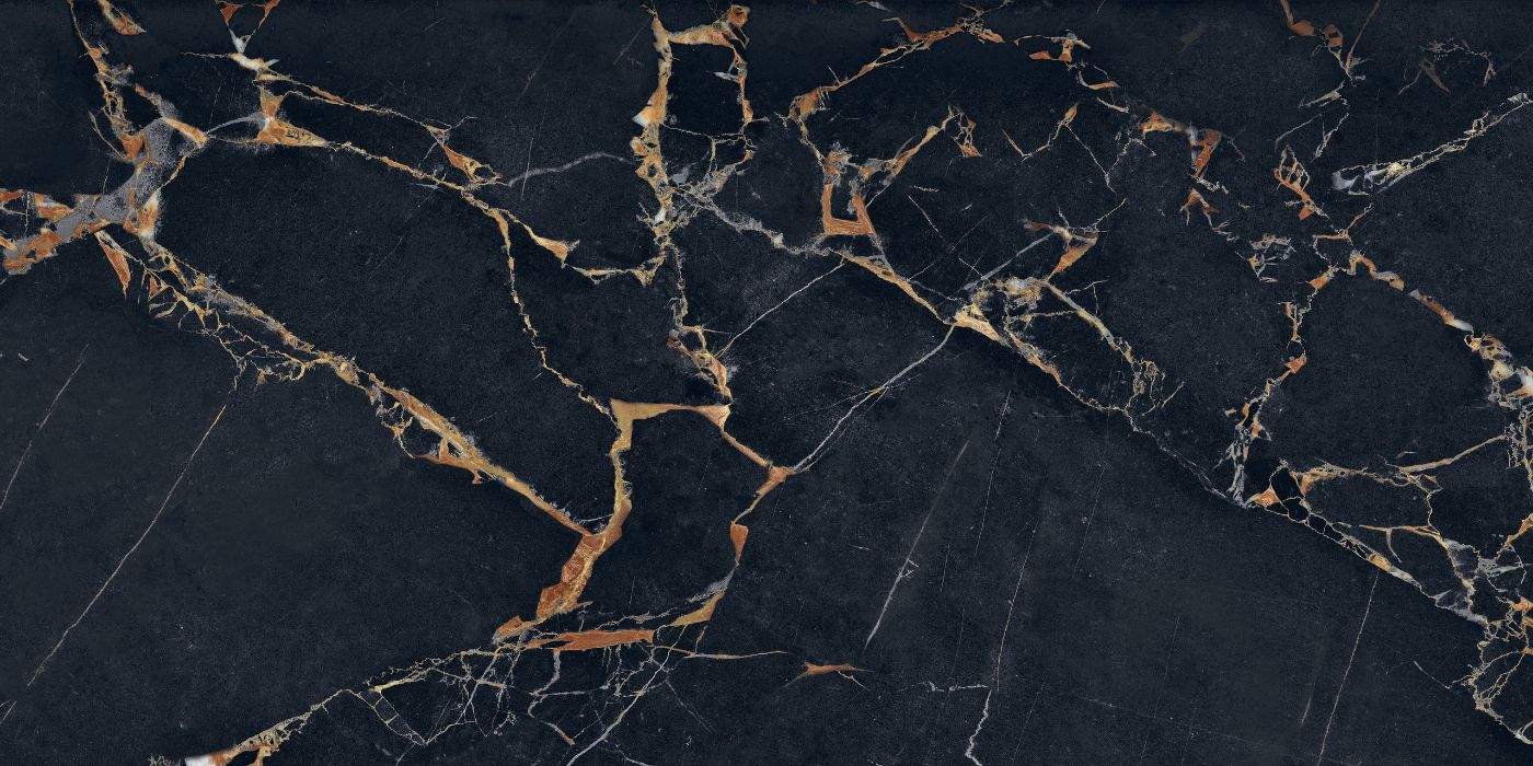 Marble effect porcelain tiles ABK Sensi Signoria Port Gold, 60x120 cm, 8.5 mm, natural matt, slip-resistant R10