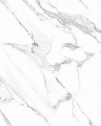 Marble-effect satin porcelain floor tile Atlantis White, 60x60 cm, 8 mm, white