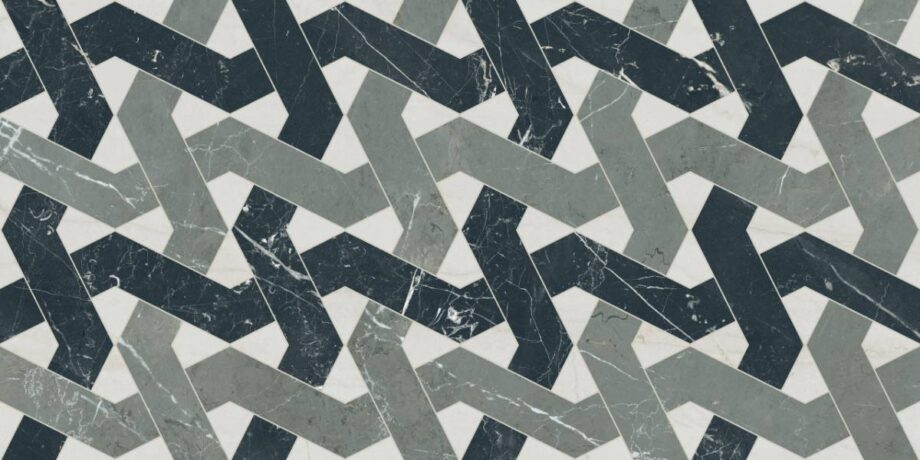 Marble mosaic effect porcelain tile ABK Sensi Fantasy Zigzag, 60×120 cm, 8.5 mm, polished 3D textured (lux 3D) Marble mosaic effect porcelain tile ABK Sensi Fantasy Zigzag, 60x120 cm, 8.5 mm, polished 3D textured (lux 3D)