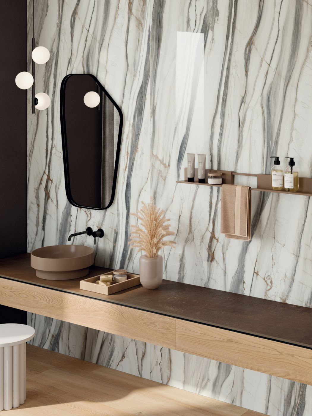 Marble effect porcelain tiles ABK Sensi 900 Oyster White, 120x120 cm, 8.5 mm, polished (lux) – 4