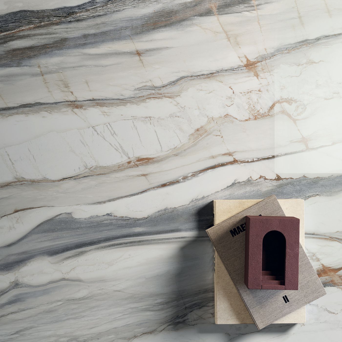 Marble effect porcelain tiles ABK Sensi 900 Oyster White, 120x120 cm, 8.5 mm, polished (lux) – 5