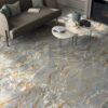 Marble effect ABK Sensi Signoria Grigio Siena, polished (lux) – view 4 Marble effect porcelain tiles ABK Sensi Signoria Grigio Siena, 120x120 cm, 8.5 mm, polished (lux) – 4