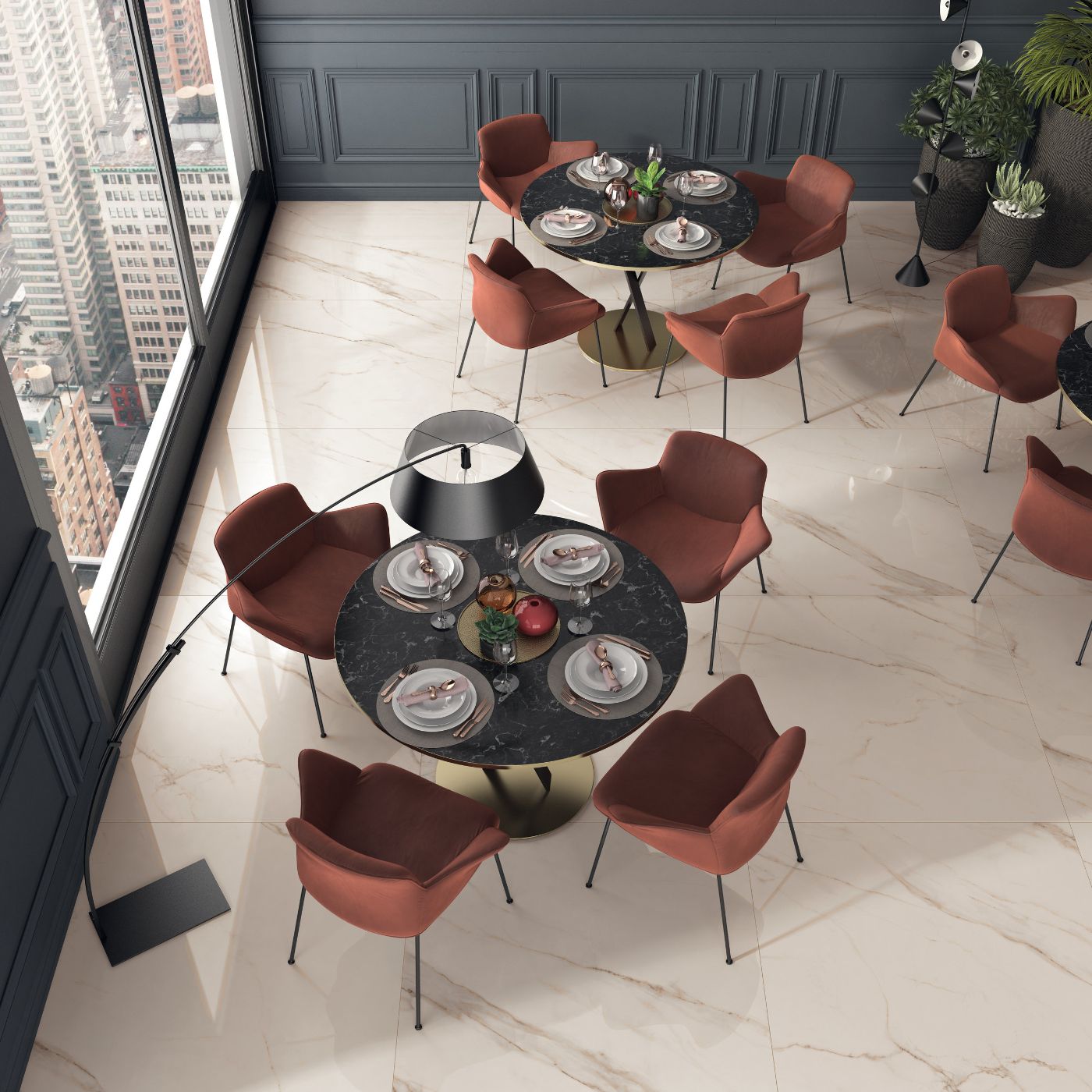 Marble effect porcelain tiles ABK Sensi Up Calacatta Gold, 120x120 cm, 8.5 mm, polished (lux) – 3