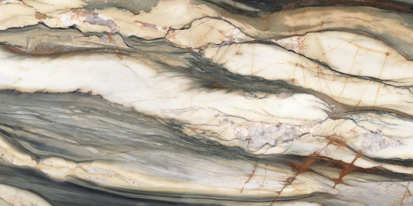 Marble effect porcelain tiles ABK Sensi 900 Oyster Gold, 60x120 cm, 8.5 mm, polished (lux) – 2