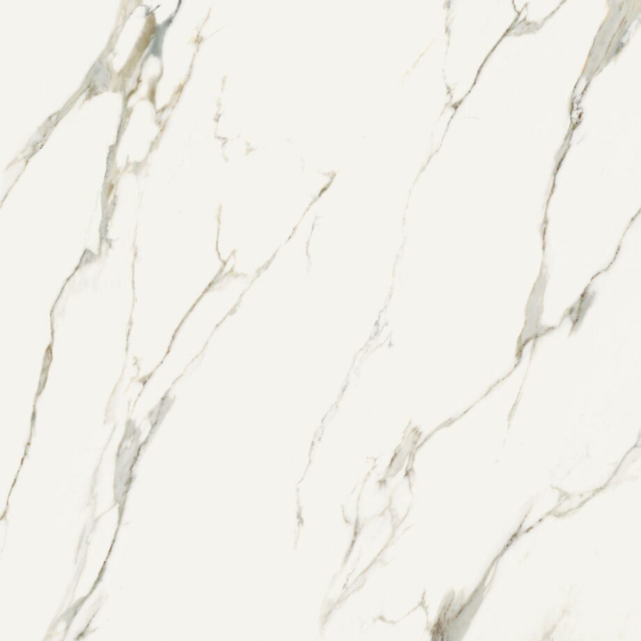 Marble effect porcelain tiles ABK Sensi Signoria Calacatta Michelangelo, 120×120 cm, 8.5 mm, polished (lux) – view 2 Marble effect porcelain tiles ABK Sensi Signoria Calacatta Michelangelo, 120x120 cm, 8.5 mm, polished (lux) – 2