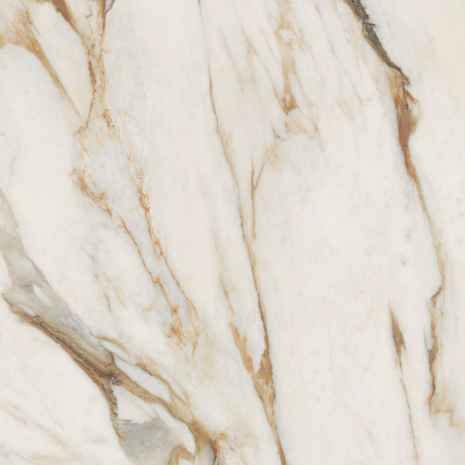 Marble effect porcelain tiles ABK Sensi Signoria Calacatta Vena Oro, 120×120 cm, 8.5 mm, polished (lux) – view 2 Marble effect porcelain tiles ABK Sensi Signoria Calacatta Vena Oro, 120x120 cm, 8.5 mm, polished (lux) – 2
