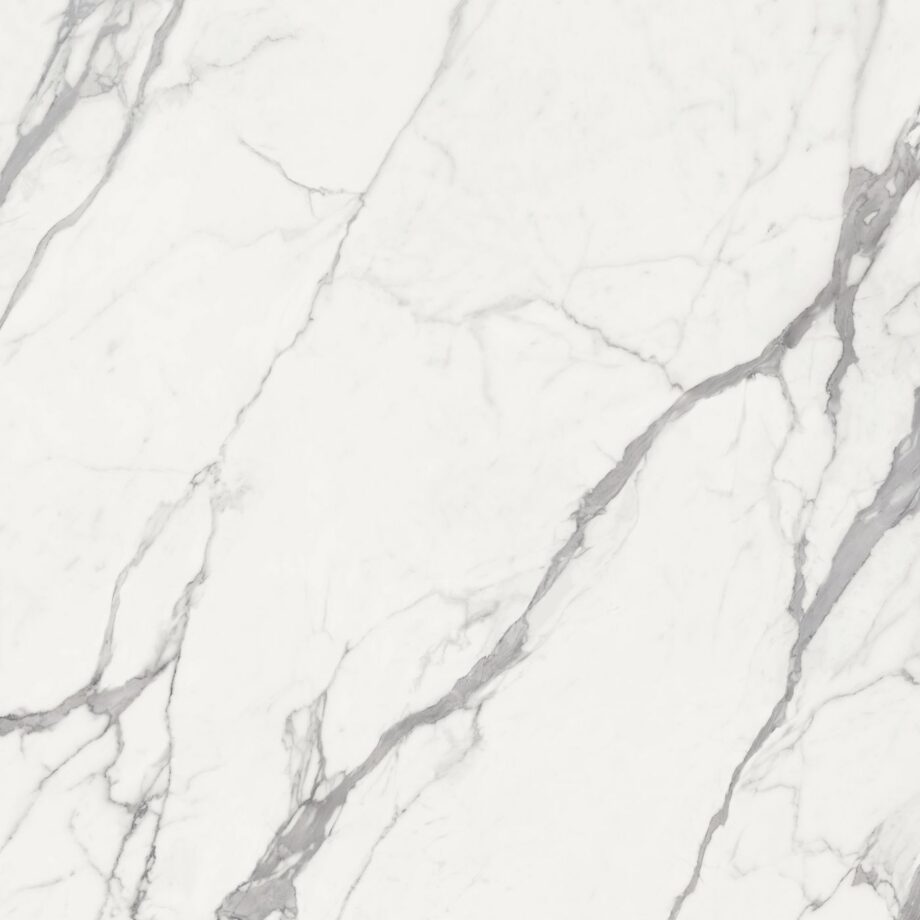 Marble effect porcelain tiles ABK Sensi Signoria Statuario Light, 120×120 cm, 8.5 mm, 3D textured (antique) – view 2 Marble effect porcelain tiles ABK Sensi Signoria Statuario Light, 120x120 cm, 8.5 mm, 3D textured (antique) – 2