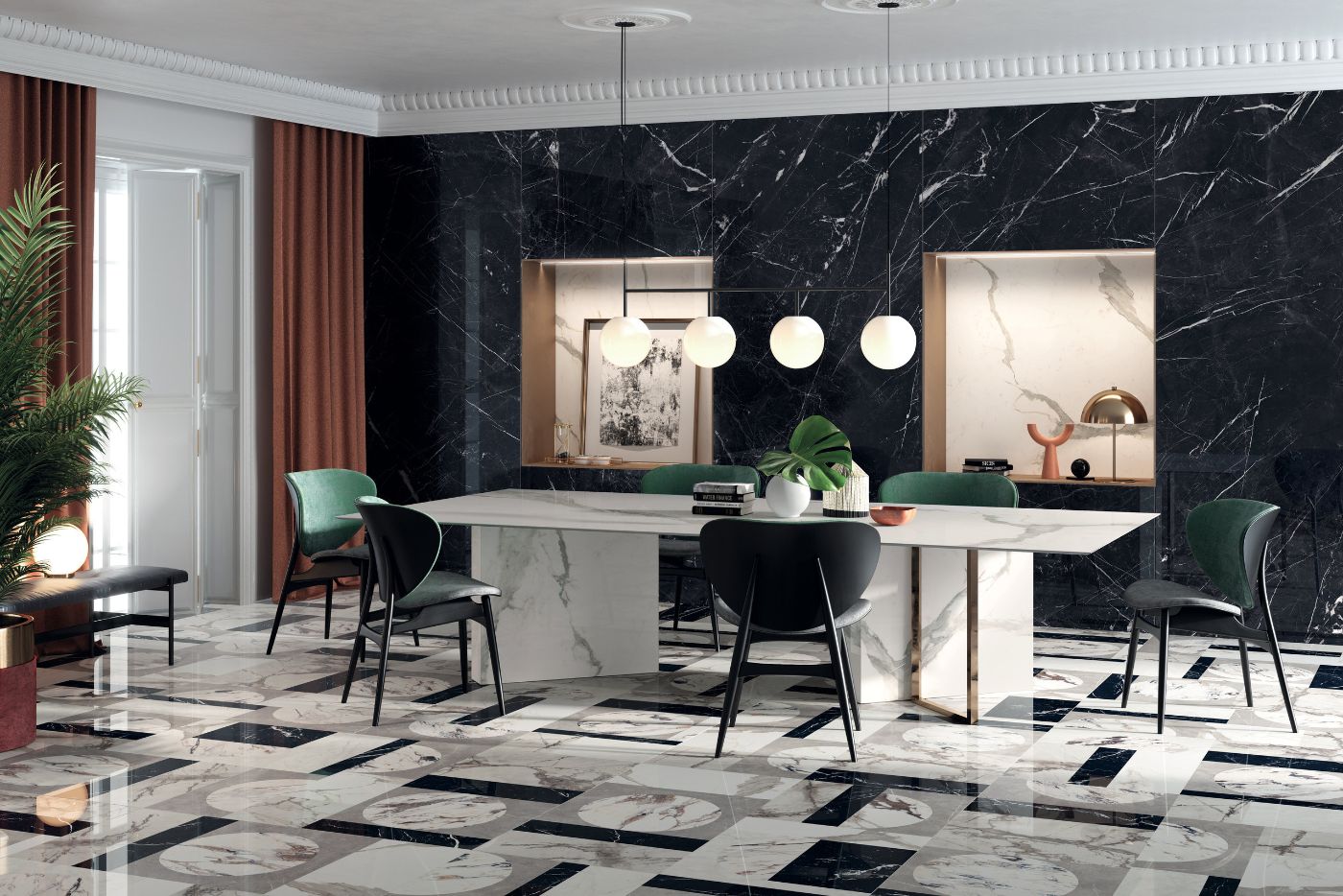 Marble effect porcelain tiles ABK Sensi Up Intarsia, 60x120 cm, 8.5 mm, polished (lux) – 4