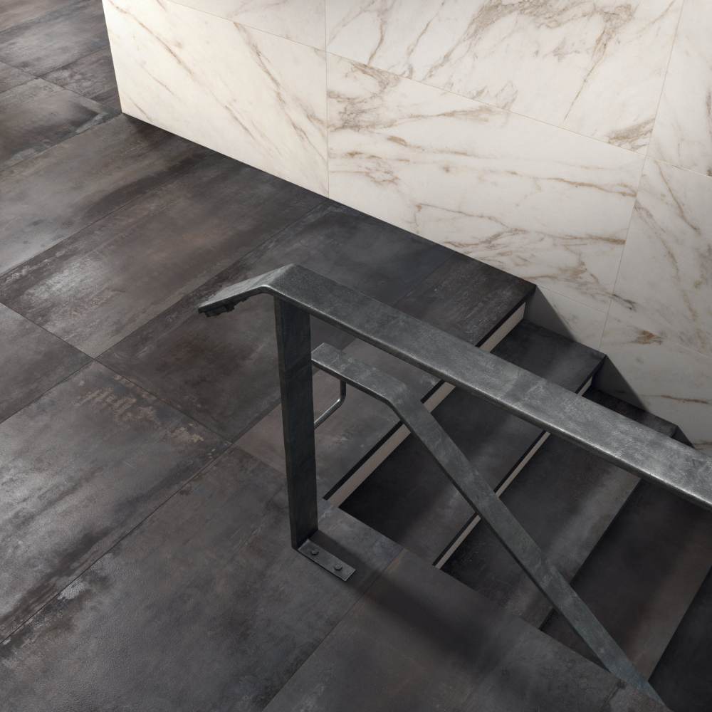 Metal effect porcelain tile ABK Interno 9 Dark, 30x60 cm, 8.5 mm, natural matt, slip-resistant R10 – 4