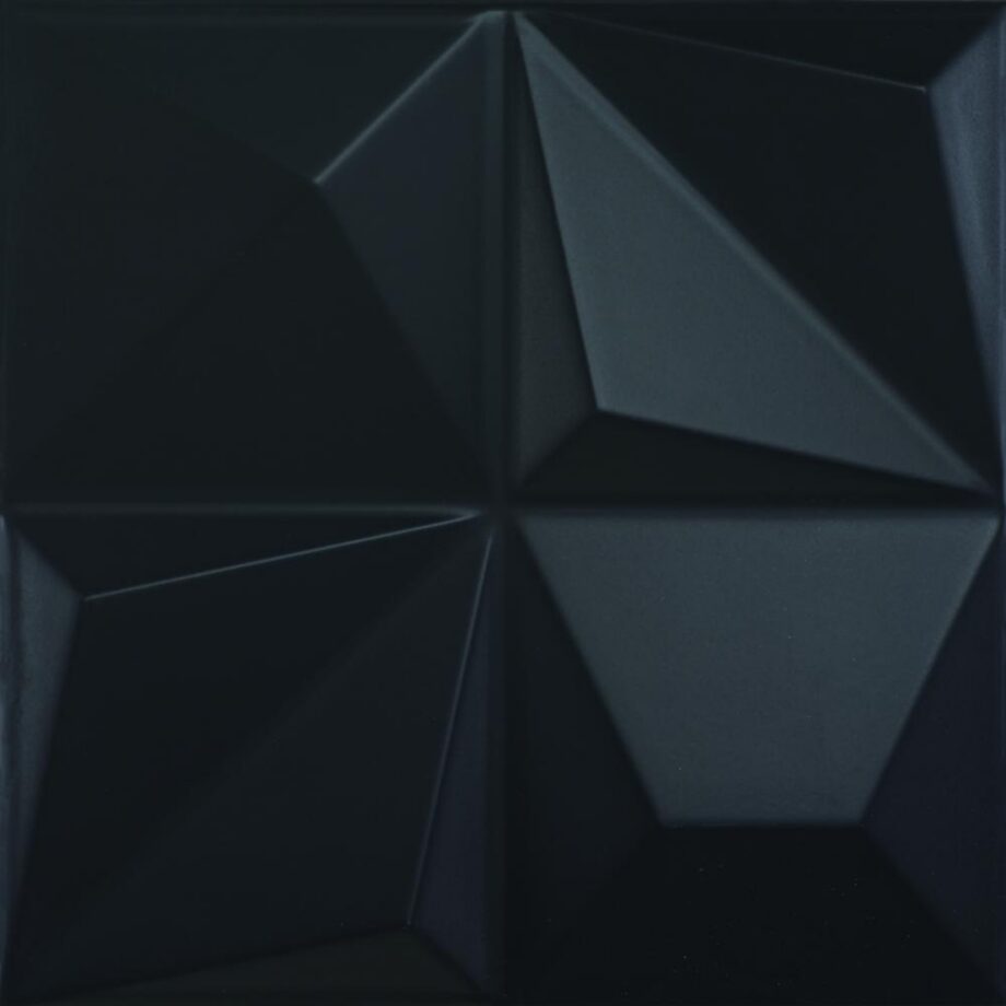 3D reljeefiga keraamiline seinaplaat Dune Multishapes Black, 25x25 cm, 9 mm, must