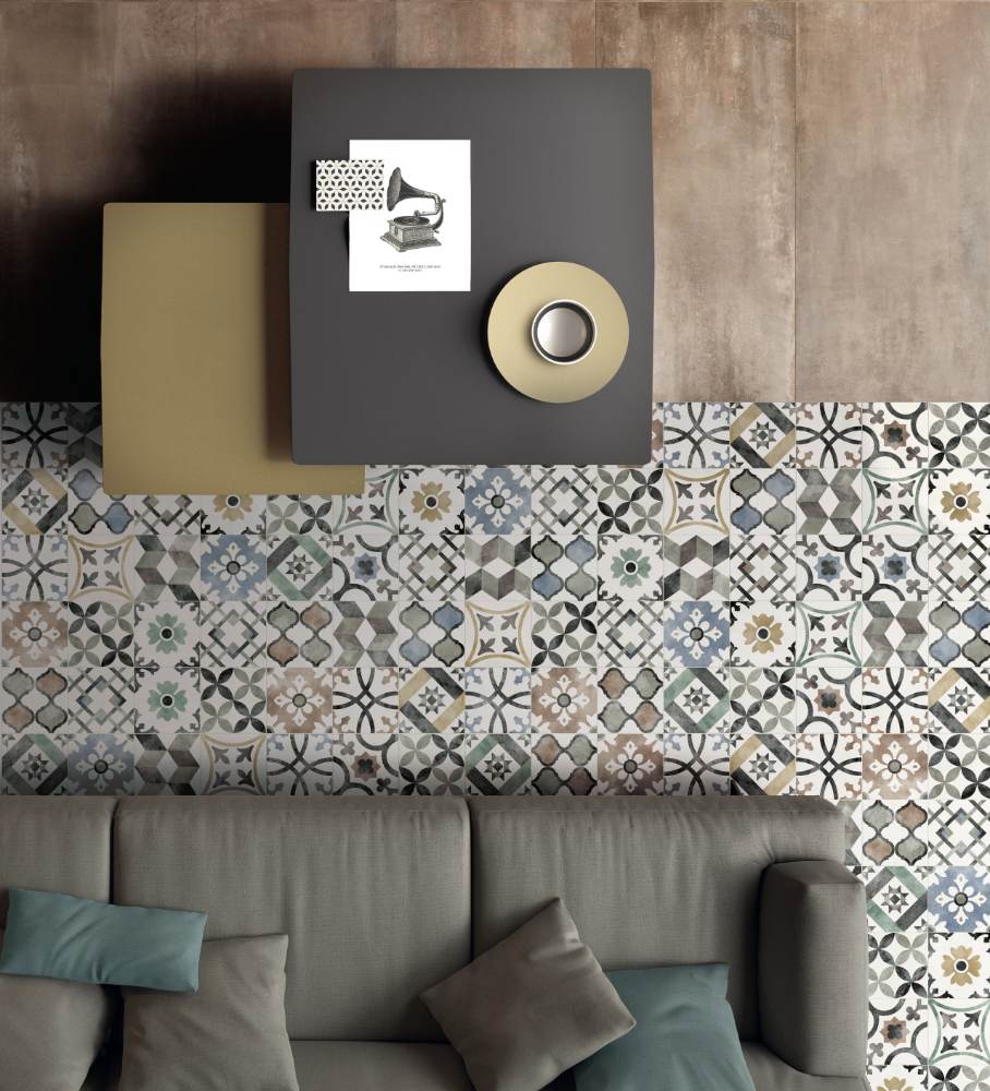 Patterned porcelain floor tile ABK Play Classic Mix Multicolor, 20x20 cm, 8.5 mm, matt (nat.) – 3