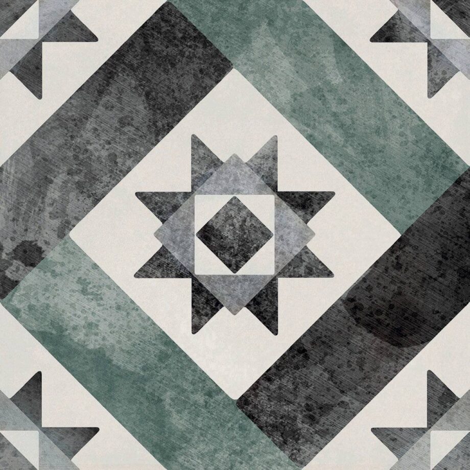 Patterned porcelain floor tile ABK Play Classic Sage, 20×20 cm, 8.5 mm, matt (nat.) – view 2 Patterned porcelain floor tile ABK Play Classic Sage, 20x20 cm, 8.5 mm, matt (nat.) – 2