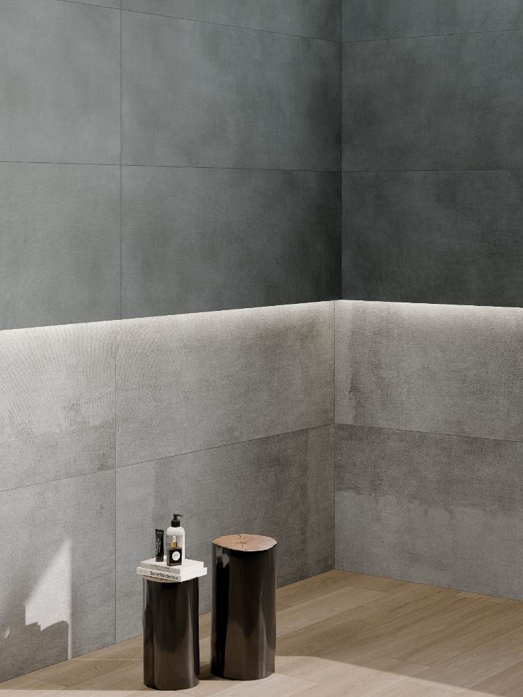 Patterned porcelain floor tile ABK Poetry Net Multi Grey, 60x120 + 60x60 + 2× 30x60 cm, 8.5 mm, patterned floor mix, matt – 3