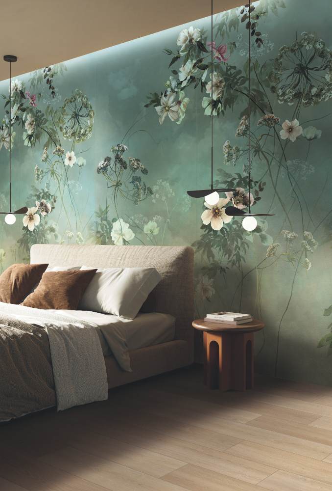 Patterned large porcelain decor slab ABK Wide&Style Country Flowers Pink A, 160x320 cm, 6 mm, matt – 2