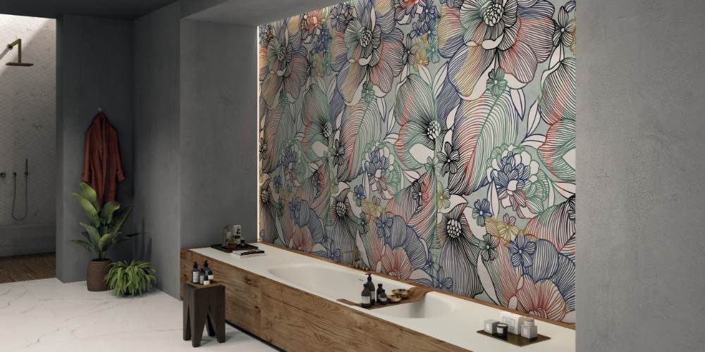 Patterned decorative porcelain tile ABK Wide&Style Sixties Light, 120x240 cm (4 x 60x120 cm), 8.5 mm, matt – 2