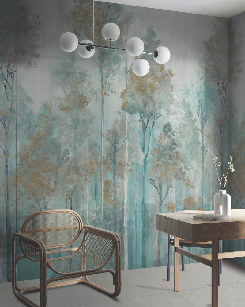 Patterned decorative porcelain tile ABK Wide&Style Trees Purple A, 120x240 cm (4 x 60x120 cm), 8.5 mm, matt – 2