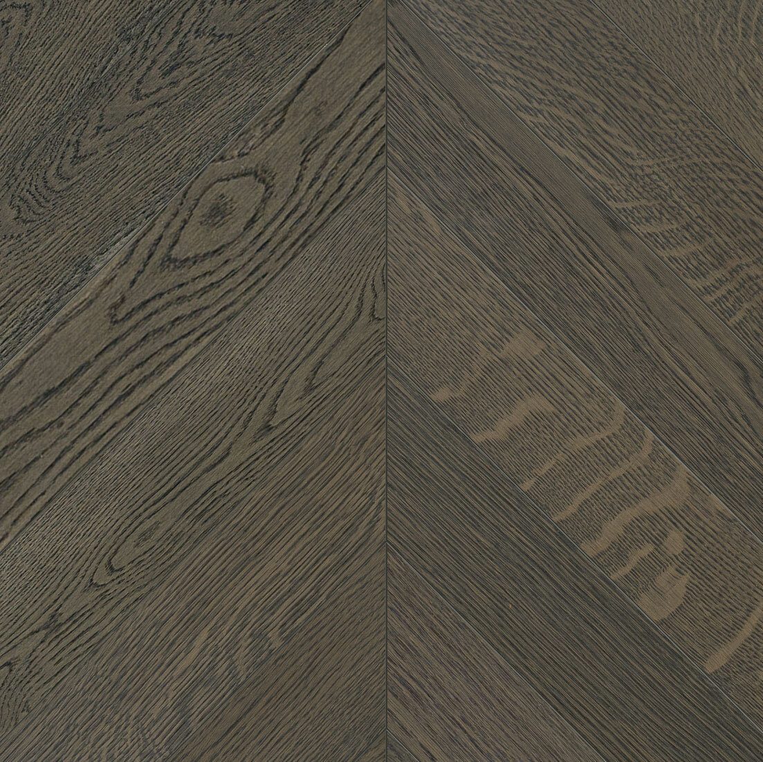 Oak Chevron Parquet Esta Nordic S Lava Grey extra matt lacquered
