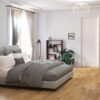 Oak Parquet Flooring 3-Strip Esta Classic extra matt lacquered – in an interior Oak Parquet Flooring 3-Strip Esta Classic extra matt lacquered – 3