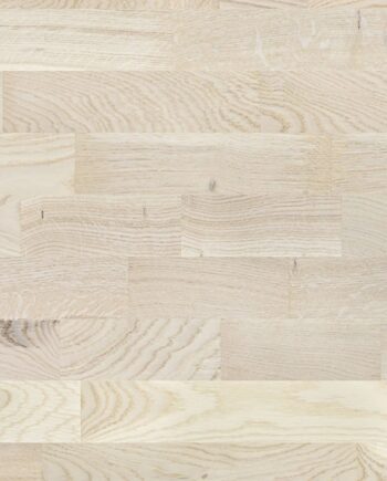 Oak Parquet Flooring 3-Strip Esta Promo White extra matt lacquered