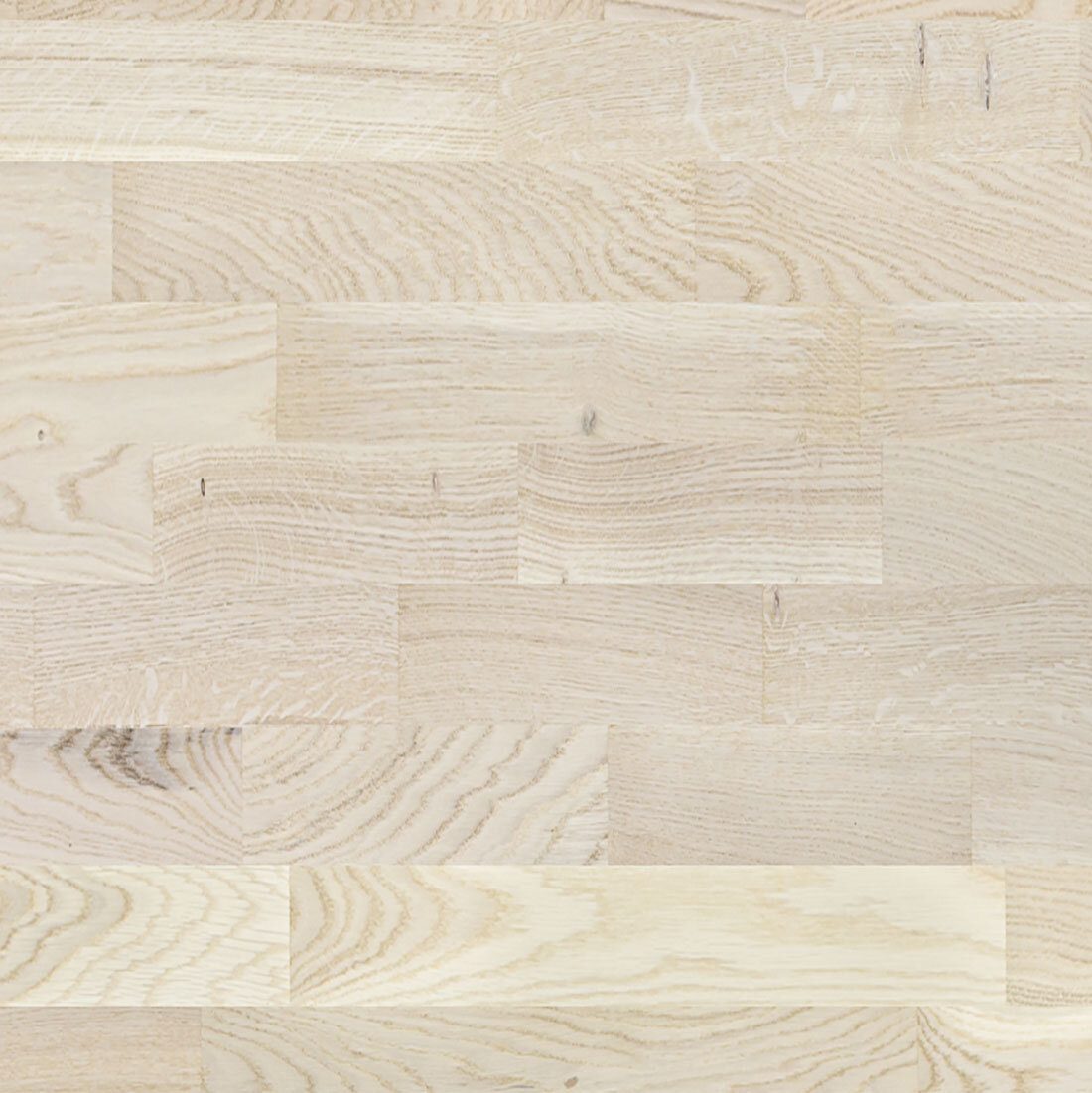 Oak Parquet Flooring 3-Strip Esta Promo White extra matt lacquered