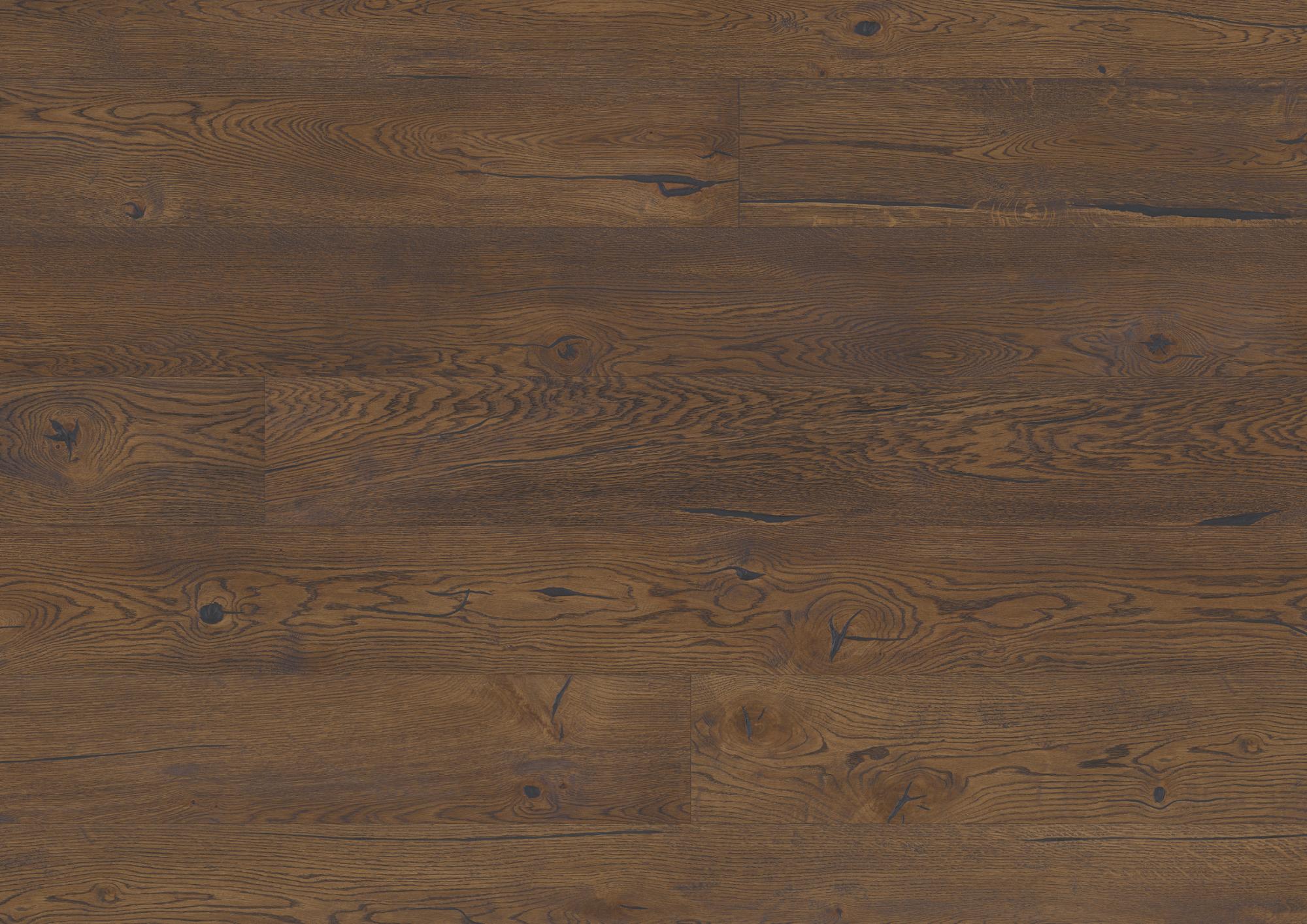 Oak parquet flooring Bauwerk Casapark Handcrafted Oak 56 Tartufo deep brushed oil waxed 181mm