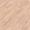 Oak parquet Meister, Longlife PC 200, Off-white oak lively 09035, 3-strip, 2400 x 200 mm, brushed, ultra matt lacquered