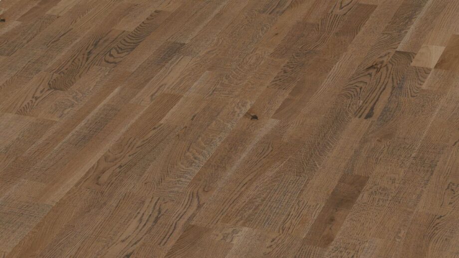 Oak parquet Meister, Longlife PC 200, Olive grey oak lively vintage 09040, 3-strip, 2400 x 200 mm, brushed, ultra matt lacquered