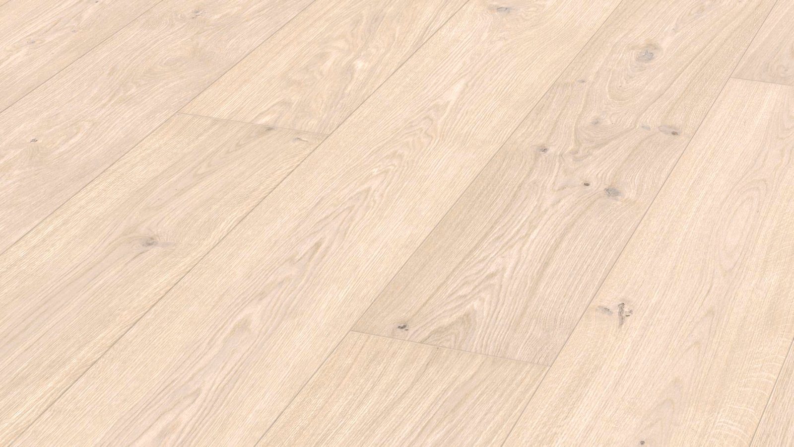 Oak parquet Meister, Longlife PD 450, Authentic limed white oak 09003, 1-strip, 2400 x 255 mm, brushed, ultra matt lacquered