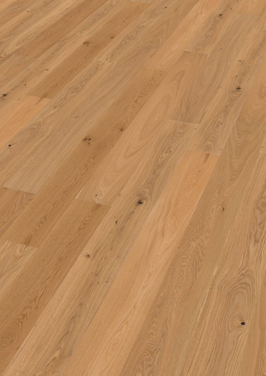 Oak parquet Thede & Witte Boston, slightly knotty, brushed, oiled, 1-strip, 1900 x 189 x 15 mm