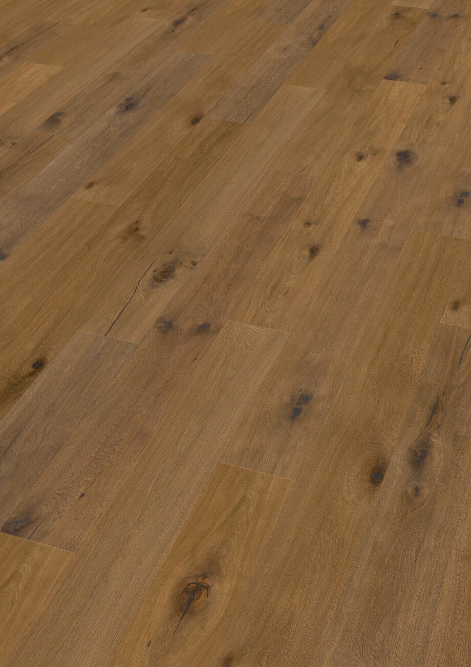 Oak parquet Thede & Witte Boston, smoked, oiled, rough appearance, 1-strip, 1900 x 189 x 15 mm