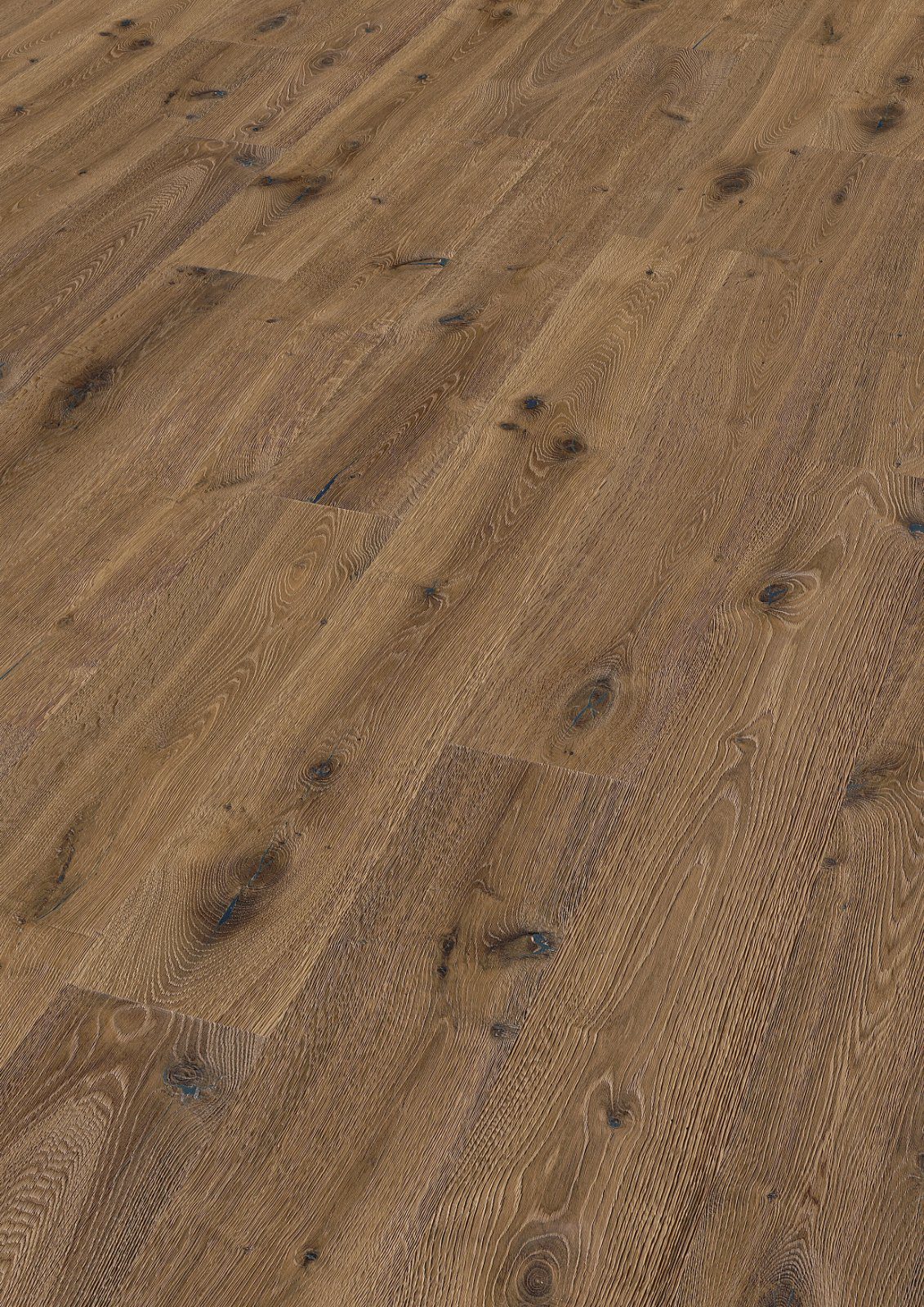 Oak parquet Thede & Witte Boston XL, Desert, smoked, deep brushed, white oiled, 1-strip, 2200 x 260 x 15 mm
