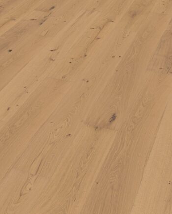 Oak parquet Thede & Witte Boston XL, knotty, brushed, light white oiled, 1-strip, 2200 x 260 x 15 mm