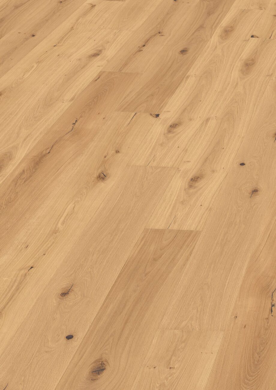 Oak parquet Thede & Witte Boston XL, knotty, brushed, oiled, rough appearance, 1-strip, 2200 260 15 Oak parquet Thede & Witte Boston XL, knotty, brushed, oiled, rough appearance, 1-strip, 2200 x 260 x 15 mm