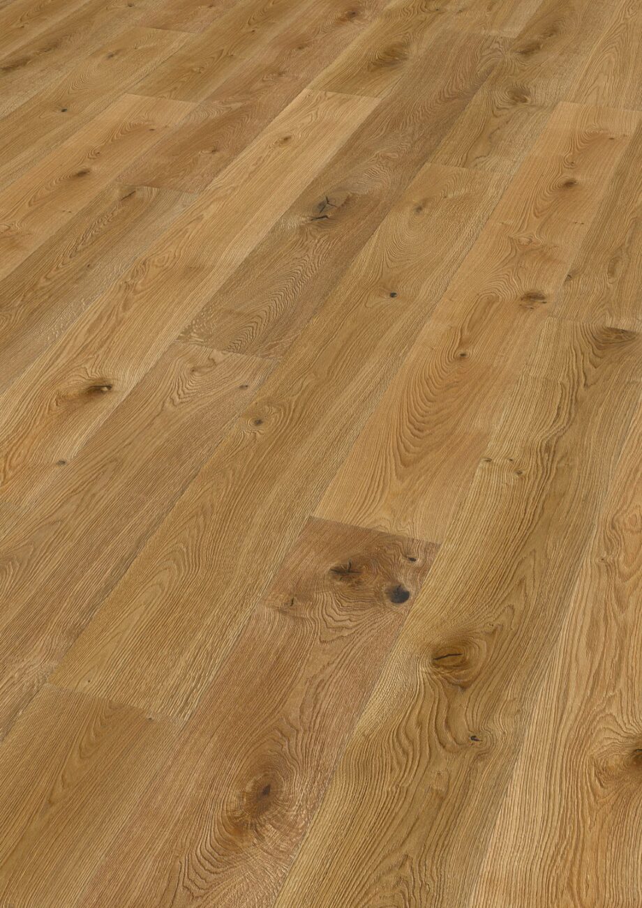 Oak parquet Thede & Witte Boston XL, knotty, deep brushed, oiled, 1-strip, 2200 x 260 x 15 mm