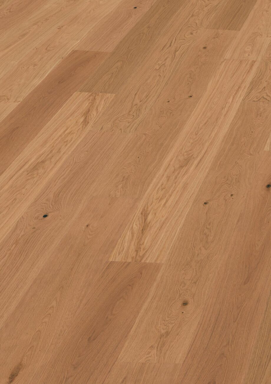 Oak parquet Thede & Witte Boston XL, slightly knotty, brushed, oiled, 1-strip, 2200 x 260 x 15 mm
