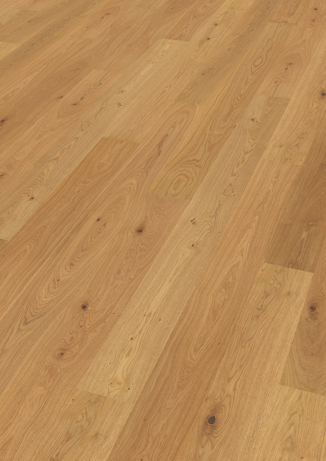 Oak parquet Thede & Witte Euro, slightly knotty, brushed, oiled, 1-strip, 2230 x 194 x 14 mm