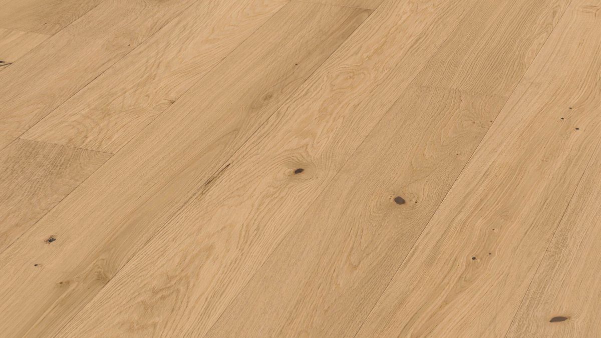 Oak wood flooring Meister, Natureflex HD 100, Cream oak lively 20015, 1-strip, 2200 x 210 mm, brushed, ultra matt lacquered