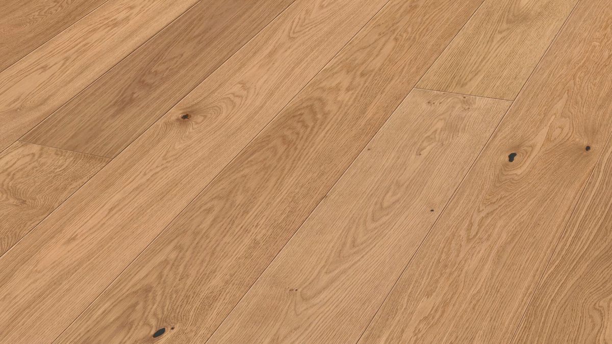 Oak wood flooring Meister, Natureflex HD 100, Oak lively 20013, 1-strip, 2200 x 210 mm, brushed, ultra matt lacquered