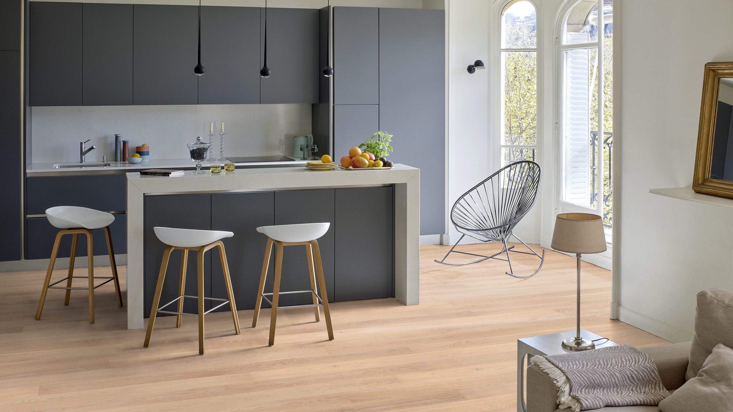 Parquet Tarkett, Grace, Oak Soft Skin Plank, 1-strip, 2 sides bevelled, brushed, Proteco ExtraMatt matt lacquer – 2