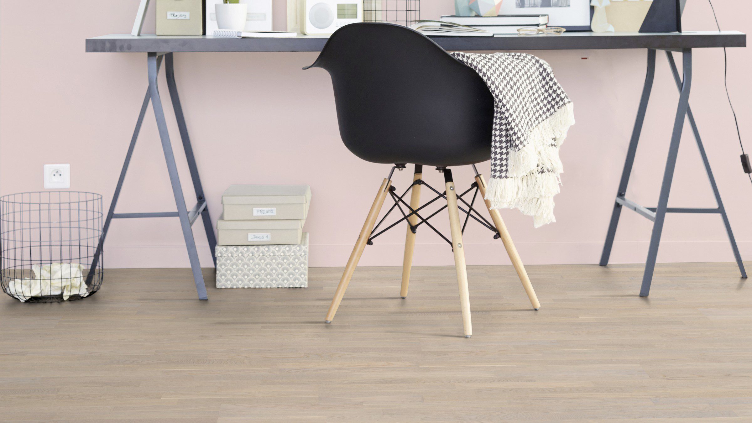 Parquet Tarkett, Shade, Oak Cotton White TreS, 3-strip, stained, Proteco Natura mat lacquer – 5